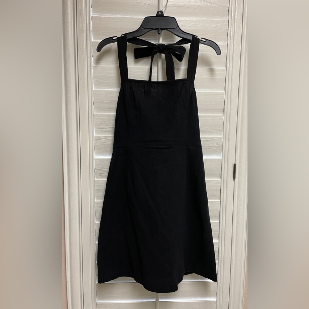 Kendall & Kylie Black Linen Halter Top Dress - Size S